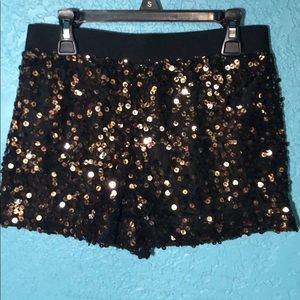 Black & gold sequin shorts